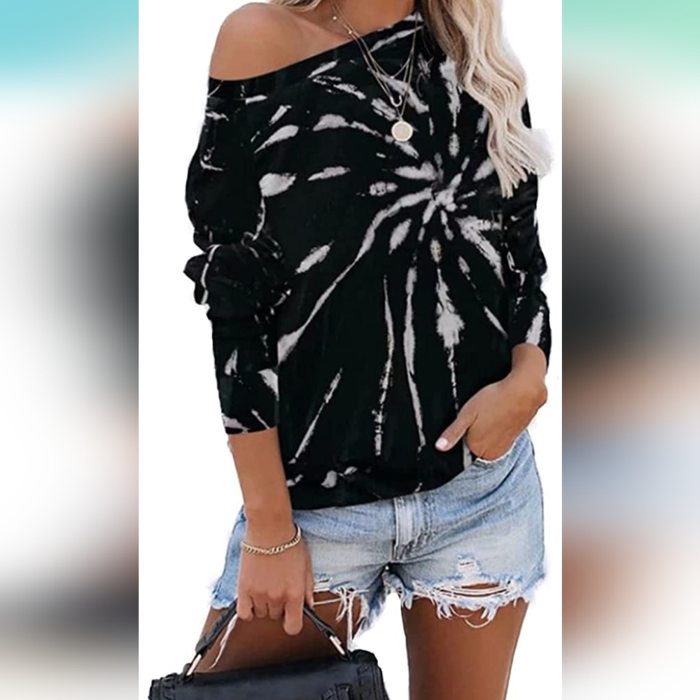 Tye Dye Sweatshirt Off the Shoulder